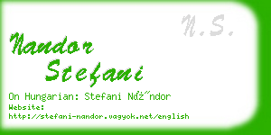 nandor stefani business card